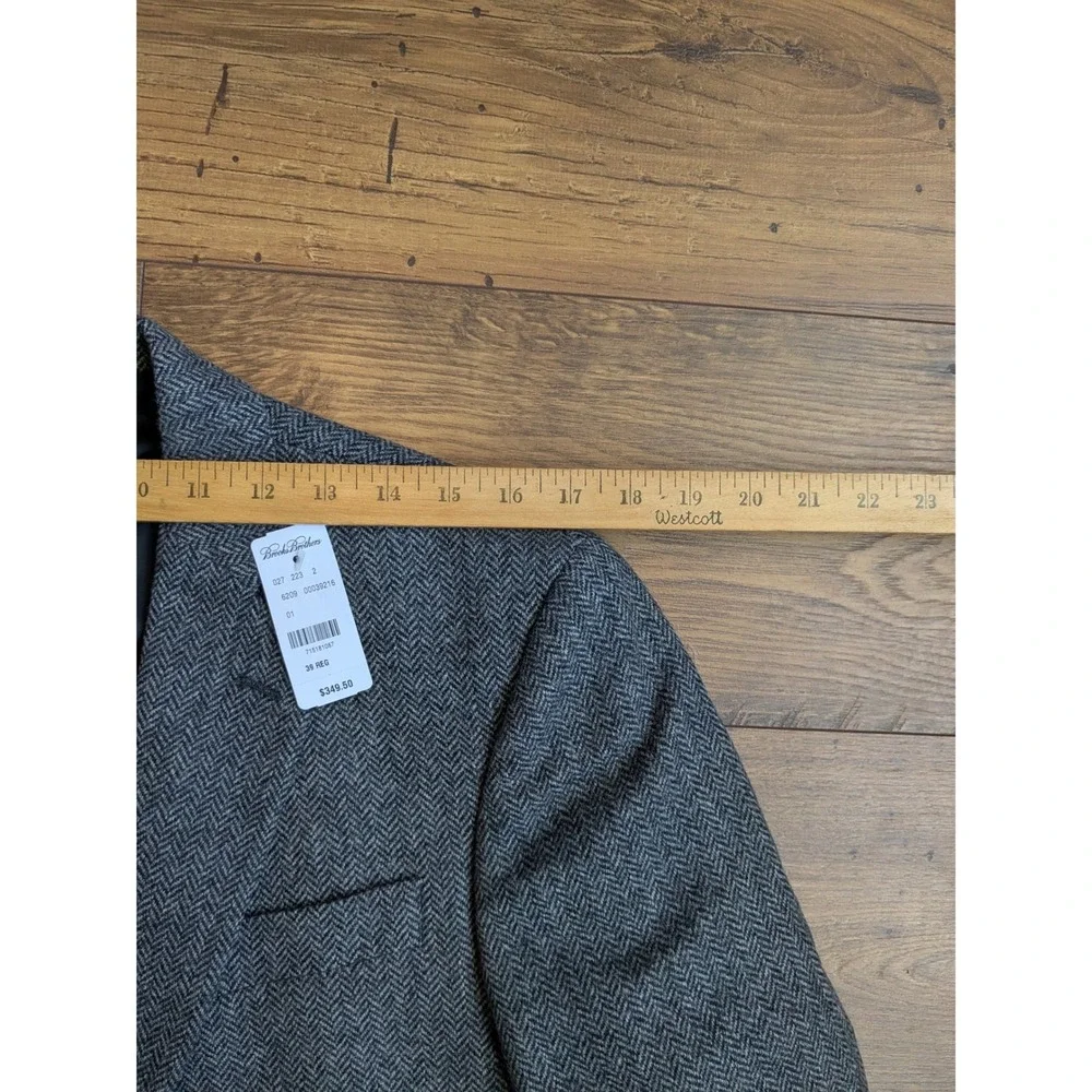 NWT Brooks Brothers 346 Fitzgerald Fit Grey Herringbone Wool Sport Coat 39R